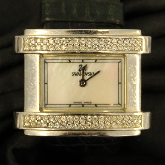 Swarovski Stainless Steel Melbourne Quartz Crystal Accents Watch READ Need Bttry main image 5
